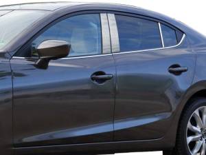 PP14751 Stainless Steel Pillar Trim 6Pc 2014-2018 Mazda Mazda3 QAA