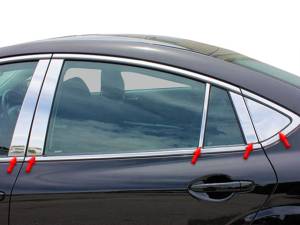 PP29763 Stainless Steel Pillar Trim 10Pc 2009-2012 Mazda Mazda6 QAA