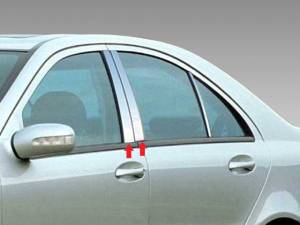 QAA - PP23081 Stainless Steel Pillar Trim 4Pc 2001-2007 Mercedes-Benz C Class QAA - Image 1