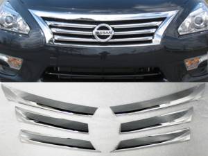 SGC13550 Chrome Plated ABS plastic Grille Overlay 6Pc 2013-2013 Nissan Altima QAA