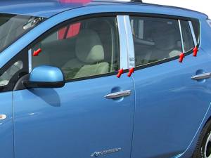 PP11582 Stainless Steel Pillar Trim 10Pc 2011-2017 Nissan Leaf QAA