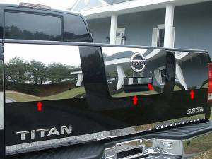 TGH24521 Stainless Steel Tailgate Handle Accent 4Pc 2004-2013 Nissan Titan QAA