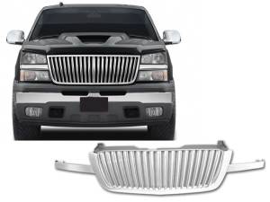 SGB43182 Chrome Plated ABS plastic Grille Accent 1Pc 2003-2006 Chevrolet Silverado QAA