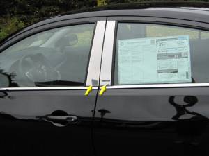 PP12530 Stainless Steel Pillar Trim 4Pc 2012-2019 Nissan Versa QAA