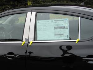 PP12531 Stainless Steel Pillar Trim 6Pc 2012-2019 Nissan Versa QAA