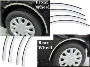 WQ12530 Stainless Steel Wheel Well Accent 4Pc 2012-2019 Nissan Versa QAA