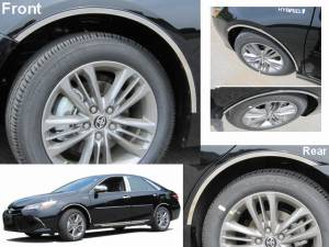 WQ15130 Stainless Steel Wheel Well Accent 4Pc 2015-2017 Toyota Camry QAA