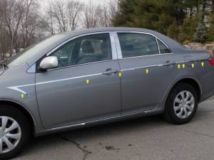 AT29112 Stainless Steel Side Accent Trim 14Pc 2009-2013 Toyota Corolla QAA