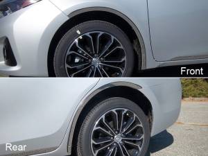 WQ14112 Stainless Steel Wheel Well Accent 4Pc 2014-2019 Toyota Corolla QAA