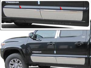 TH16174 Stainless Steel Rocker Panel Trim 4Pc 2016-2023 Toyota Tacoma QAA