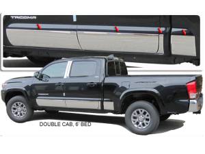 TH16175 Stainless Steel Rocker Panel Trim 8Pc 2016-2023 Toyota Tacoma QAA