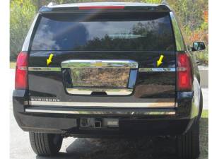 QAA - LB55195 Stainless Steel License Plate Bar Accent 2Pc 2015-2020 Chevrolet Suburban QAA - Image 1