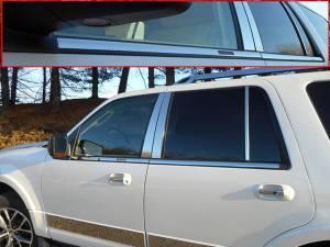 WS55383 Stainless Steel Window Sill Accent 4Pc 2008-2017 Ford Expedition QAA