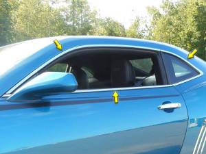 WP50102 Stainless Steel Window Accent Package 6Pc 2010-2015 Chevrolet Camaro QAA