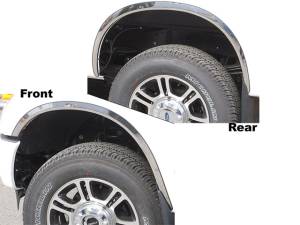 WZ51320 Molded Stainless Steel Wheel Well Fender Trim 4Pc 2011-2016 Ford F-250 & F-350 Super Duty QAA