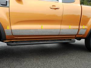 TH59348 Stainless Steel Rocker Panel Trim 8Pc 2019-2023 Ford Ranger QAA