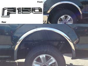 WZ55308 Molded Stainless Steel Wheel Well Fender Trim 4Pc 2015-2017 Ford F-150 QAA