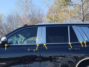 PP61194 Stainless Steel Pillar Trim 12Pc 2021-2024 Chevrolet Tahoe QAA