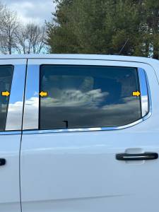 QAA - PP64346 Stainless Steel Pillar Trim 6Pc 2024-2025 Ford Ranger QAA - Image 2