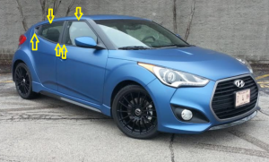 QAA - WP13320 Stainless Steel Window Accent Package 7Pc 2013-2017 Hyundai Veloster QAA - Image 2