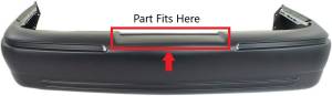QAA - BC38480-1 Stainless Steel Bumper Cap Trim 1Pc 1998-2000 Mercury Grand Marquis QAA - Image 2
