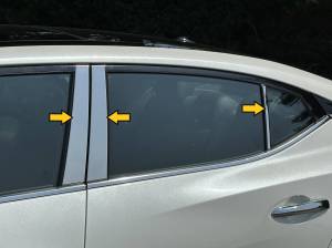 QAA - PP16541 Stainless Steel Pillar Trim 6Pc 2016-2023 Nissan Maxima QAA - Image 2