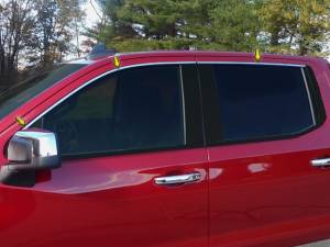 WP59172 Stainless Steel Window Accent Package 6Pc 2019-2025 Chevrolet Silverado QAA