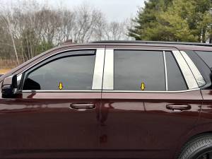 WS61255 Cadillac Escalade 2021-2026, 4-door, SUV, 1500, Crew Cab (4 piece Stainless Steel Window Sill Trim Set. Face of sills only) WS61255 QAA