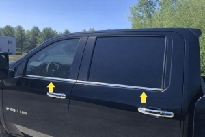 WS60184 Stainless Steel Window Sill Accent 4Pc 2020-2025 Chevrolet Silverado HD QAA