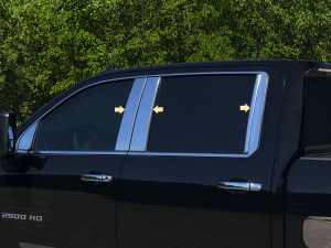 PP60151 Stainless Steel Pillar Trim 6Pc 2020-2025 Chevrolet Silverado 2500HD, 2020-2025 Chevrolet Silverado 3500HD QAA