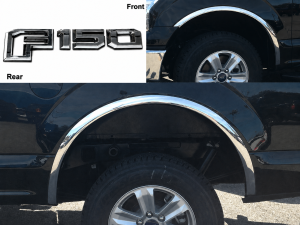 QAA - WZ58308 Molded Stainless Steel Wheel Well Fender Trim 4Pc 2018-2020 Ford F-150 QAA - Image 2